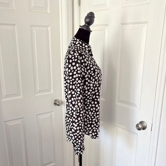 Ann Taylor Polka Dot Long Sleeve Button Down Shirt - Picture 5 of 11